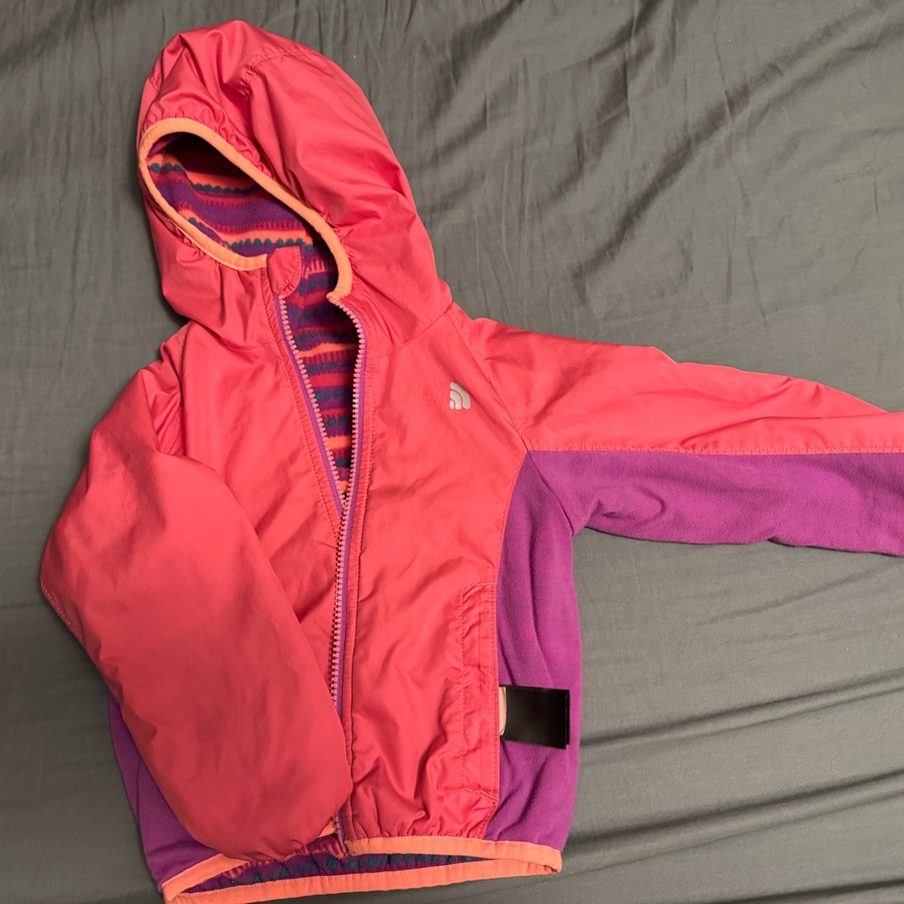 Reversible North Face Pink and Purple Hooded Jacket